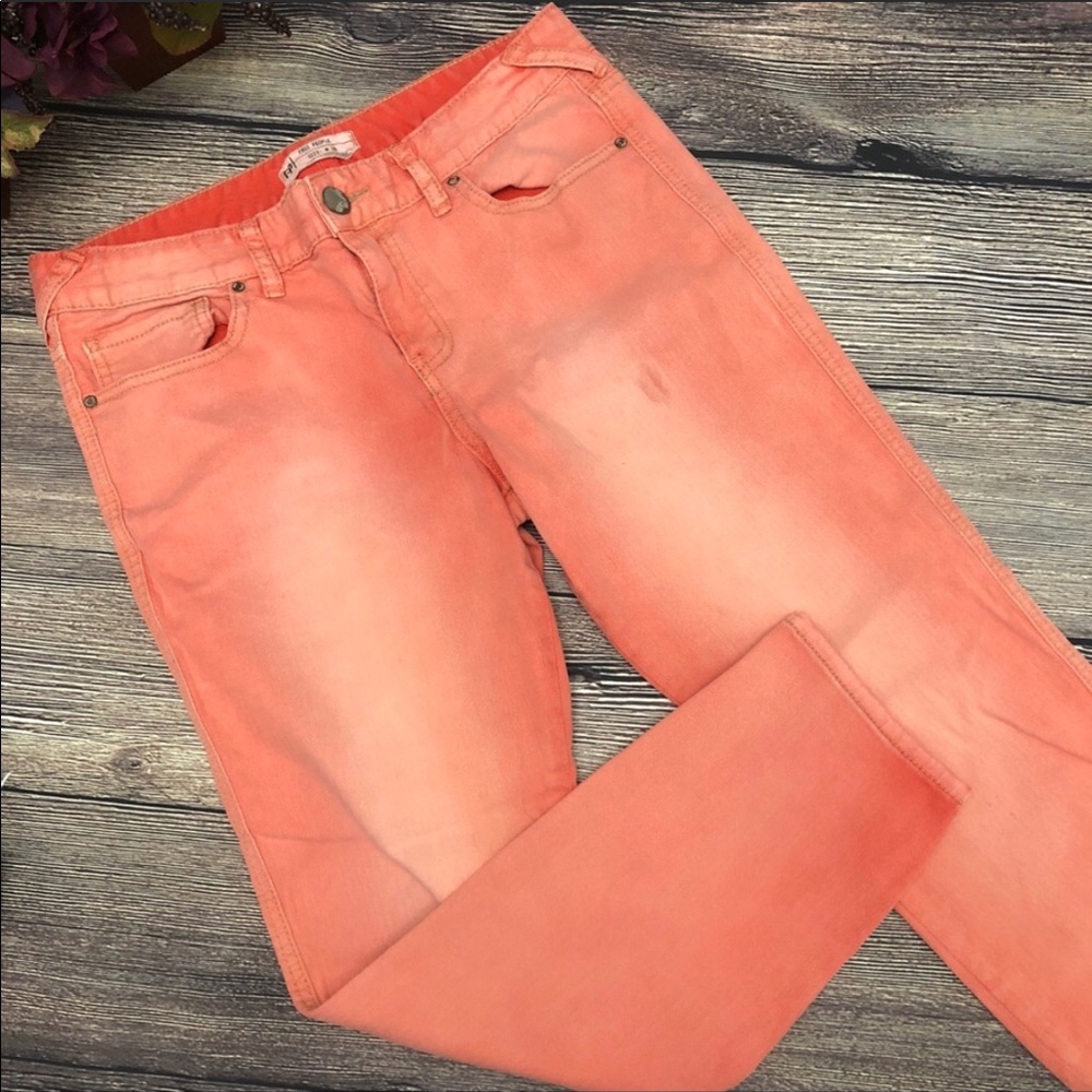 Free People Faded Cropped Skinny Jean red sz 30 - Picture 2 of 8